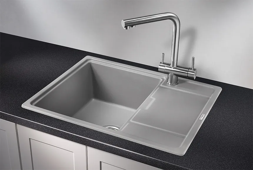 6503, АЛЮМИНИУМ, кухонная мойка, кварц GRANULA 6503-ST151