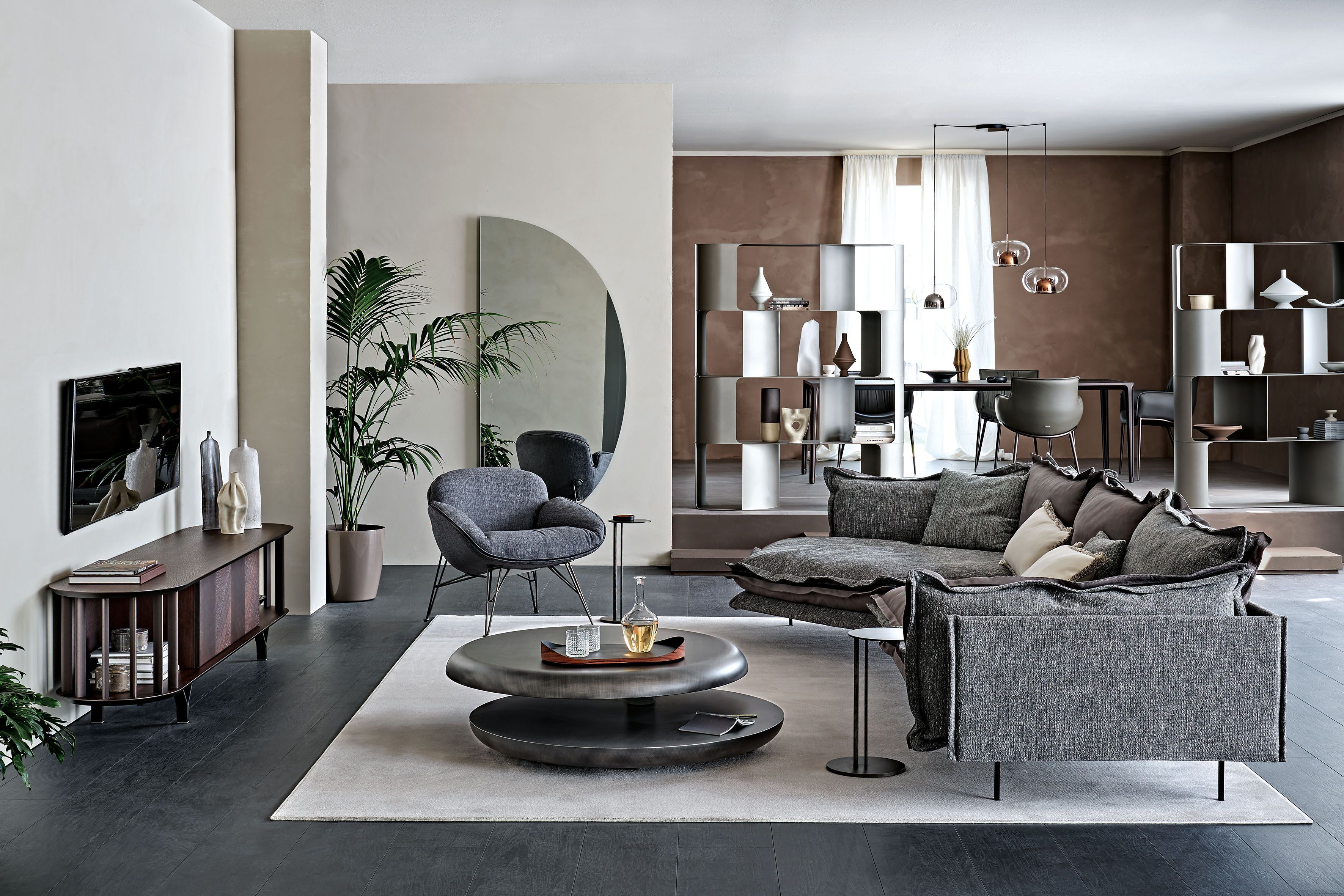 Круглый вращающийся низкий журнальный столик Cattelan italia YO-YO BRUSHED ARCH-00036655 - Вид №5