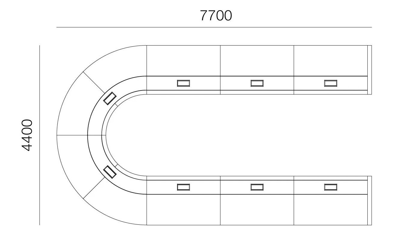 Стол для совещаний с деревянным шпоном и стеклянной и кожаной столешницей PROF Bespoke ARCH-00128249 - Вид №8