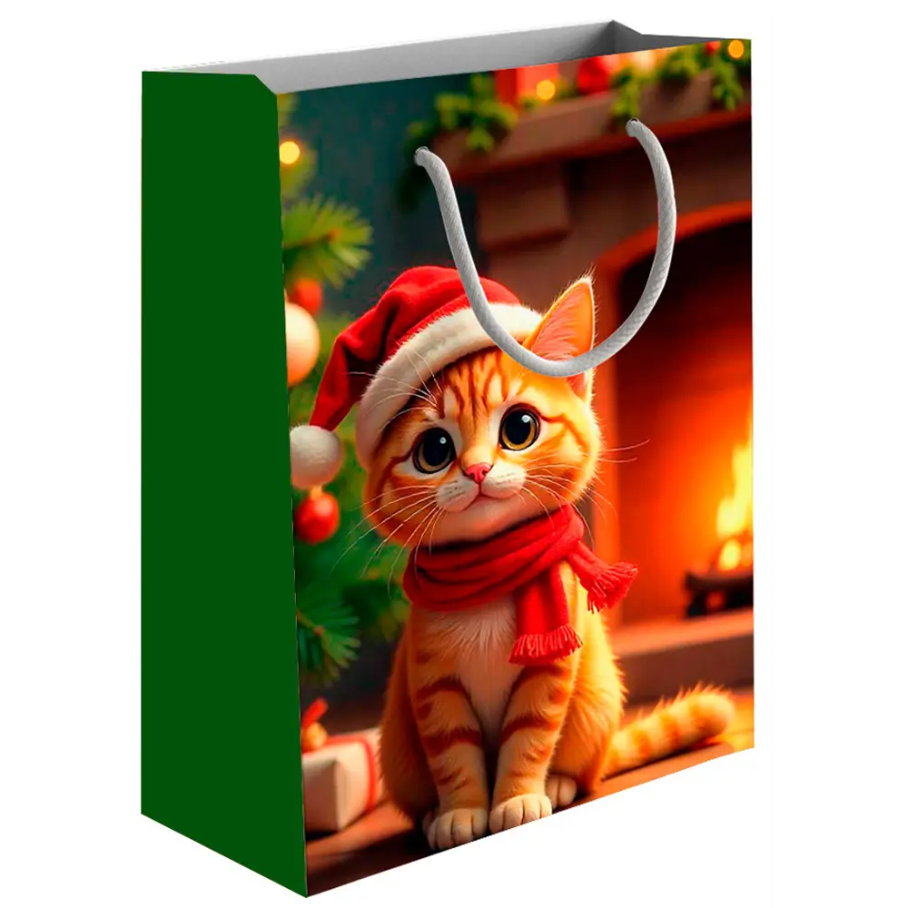 Подарочный пакет Котик 20x22x14 см разноцветный 89427290 STLM-2009650 Santreyd 