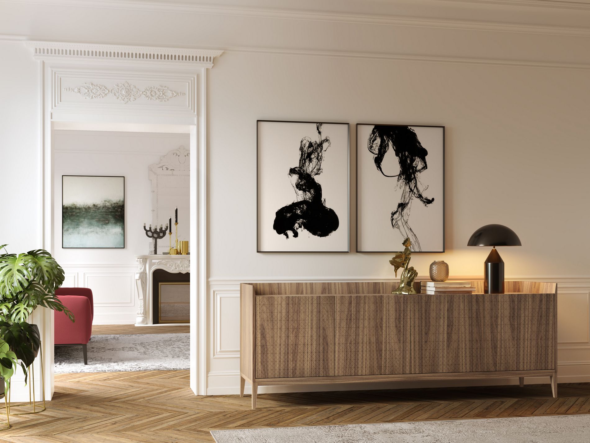 Шкаф из грецкого ореха с распашными дверями Barba design текстуры ARCH-00101635 - Вид №1