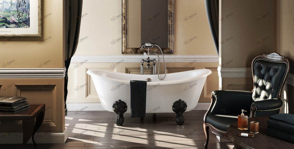 Ванна акриловая Bateau двусторонняя с ножками E11 WHI Bateau Burlington T10F, E11 WHI