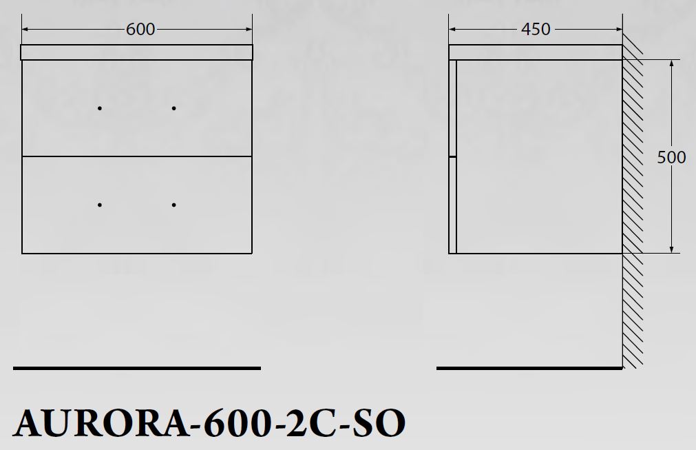 Мебель для ванной BelBagno AURORA-600-2C-SO-CS - Вид №1