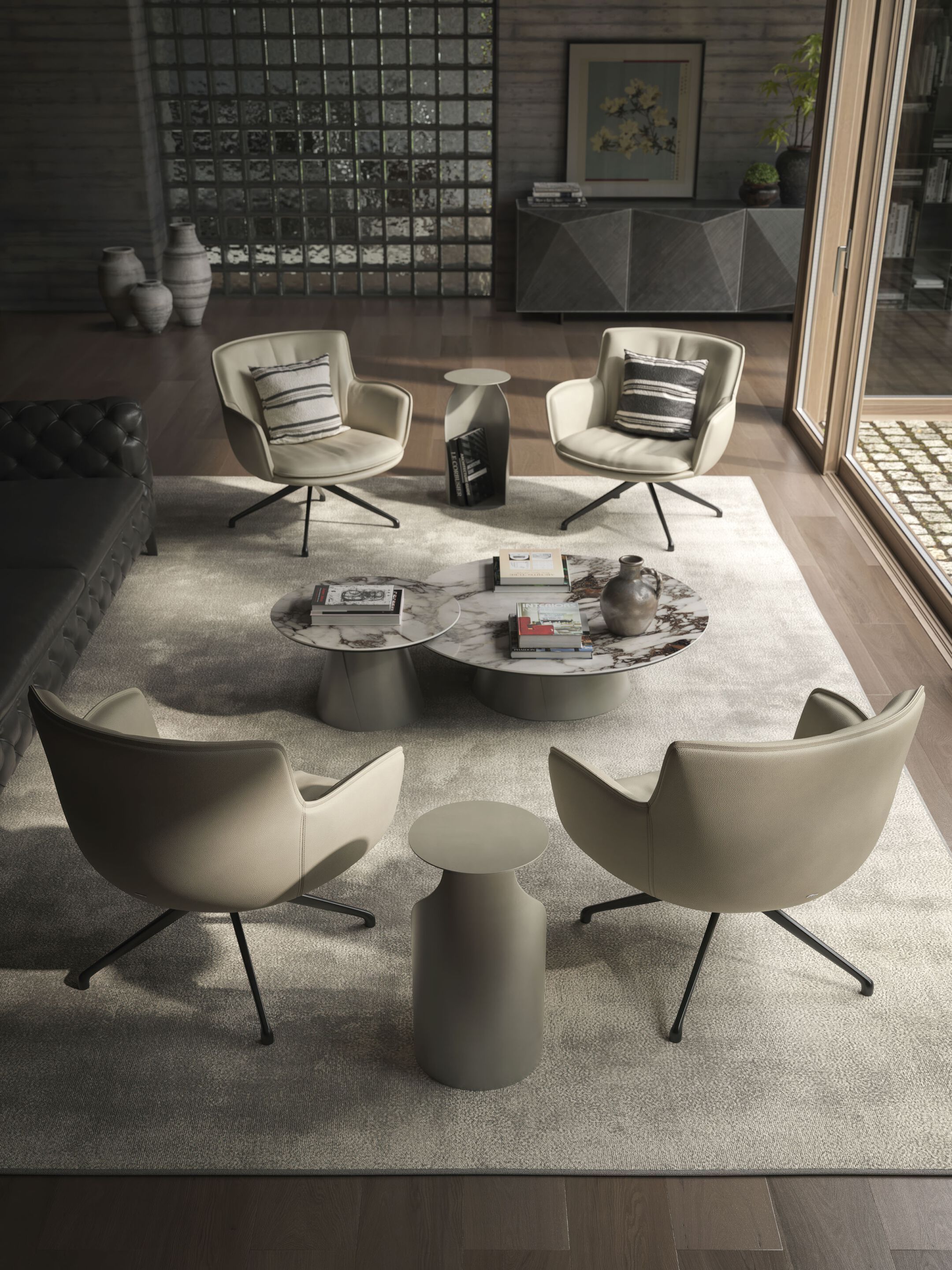 Кожаное вращающееся кресло Cattelan italia Ронда ARCH-00131348 - Вид №3