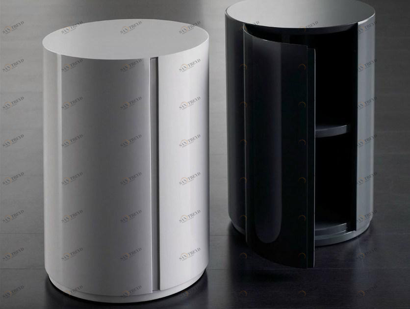 Meridiani Круглая прикроватная тумбочка из лакированной древесины Gong sun-id-1481229