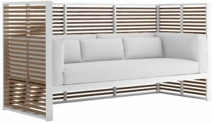 GANDIABLASCO Садовый диван из тикового дерева 3-х местный с высокой спинкой Dna teak