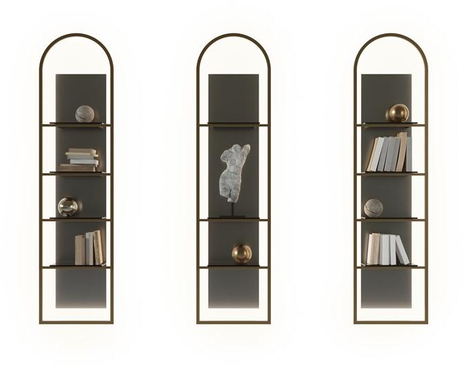 Paolo Castelli Книжный шкаф со стеклянной и металлической подсветкой sun-id-1431287 - Вид №1