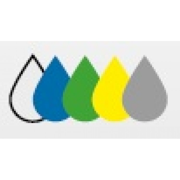 241650 DENOX Контейнер для раздельного сбора мусора с внутренним разделением на 1, 2 или 3 секции с педалью и крышкой 50 л. Белый, синяя крышка  - Вид №1