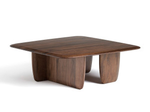 Низкий квадратный журнальный столик из грецкого ореха