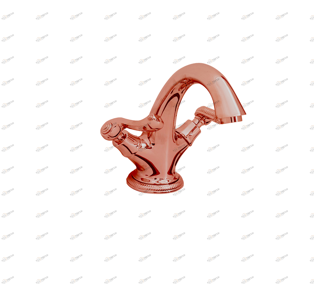 Gentry Home Смеситель для умывальника на три отверстия с выдвижным краном Tiffany Медь GH101789