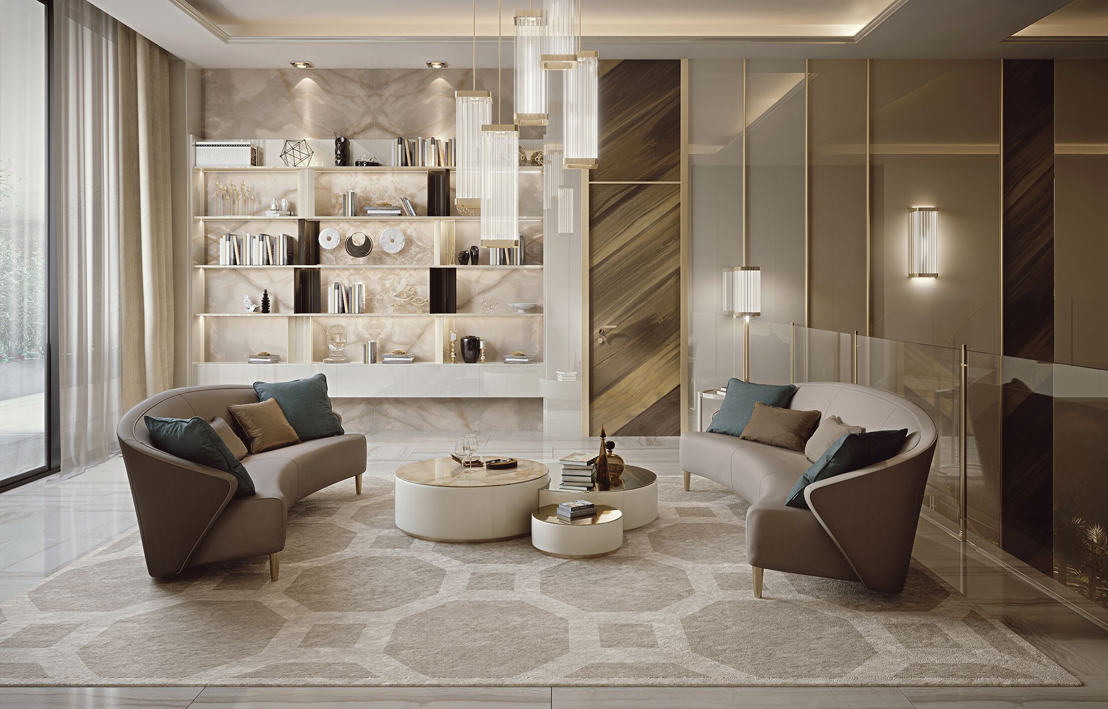 Кожаный изогнутый диван Bizzotto Italia Atmosphera ARCH-00048352 - Вид №1