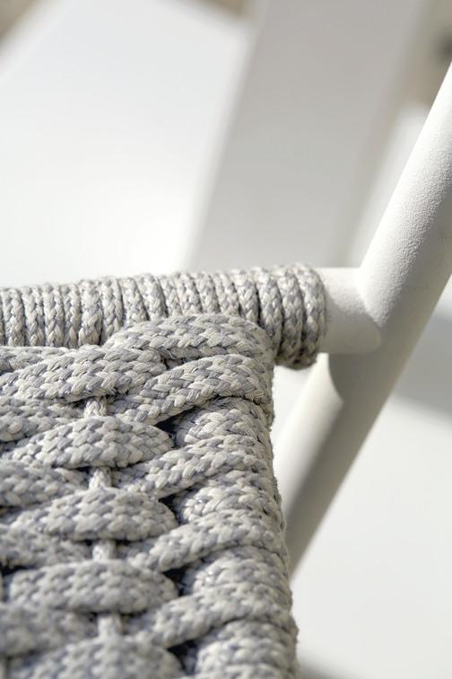 MNST32 Стул белый веревка 11мм серебристый Manutti Echo - Вид №19