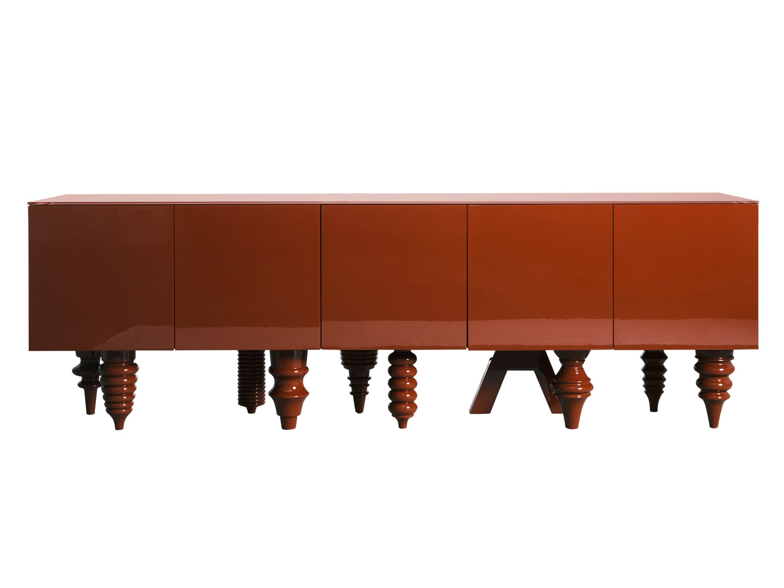 Шкаф из лакированного МДФ с распашными дверями BD Barcelona Multileg ARCH-00089777