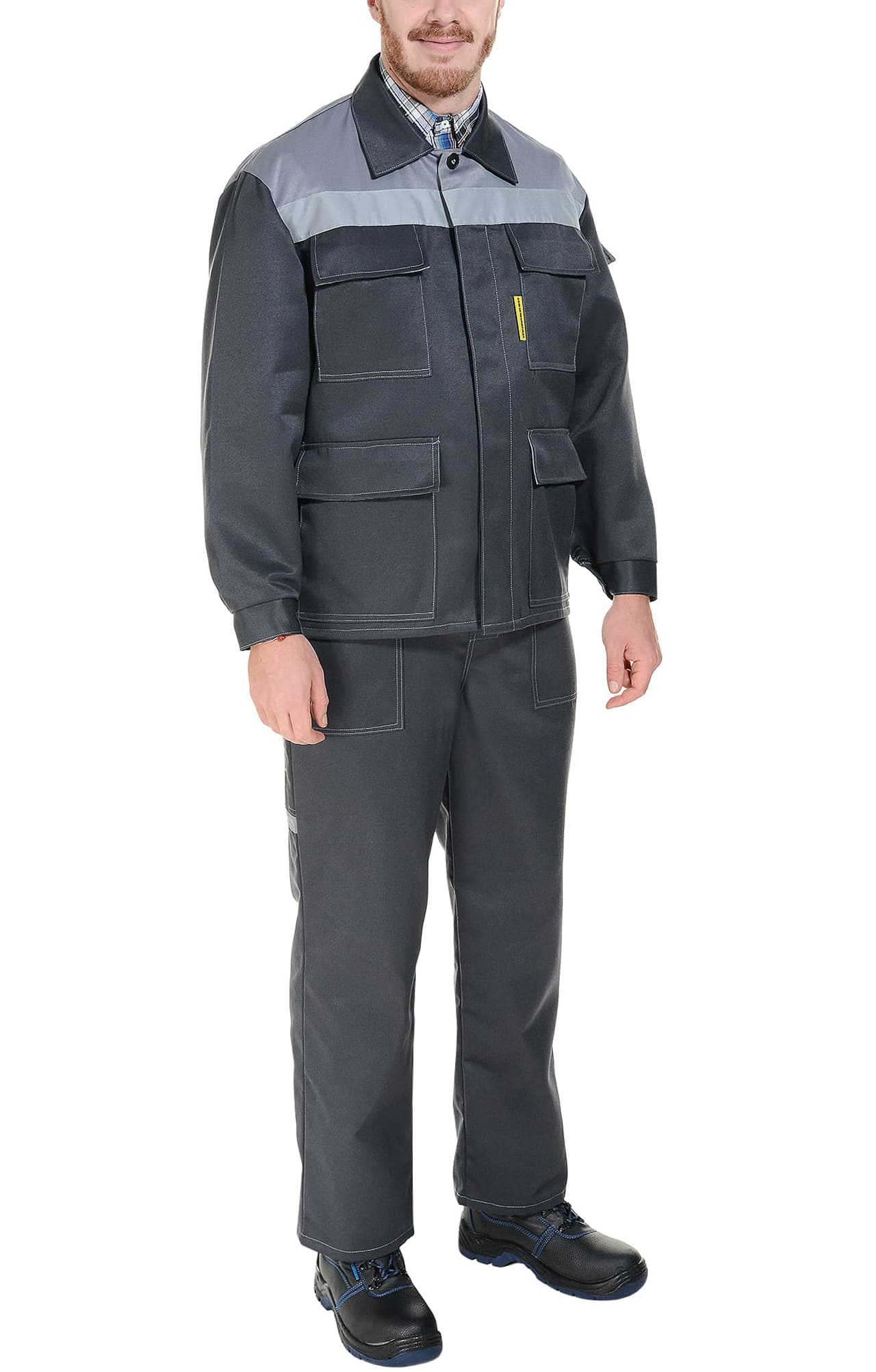 63825 Костюм "Коммунальщик" с СОП темно-серый светло-серый  Летняя спецодежда  размер 44-46/170-176  - Вид №11