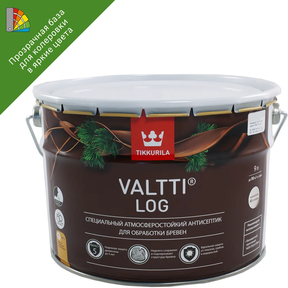 Tikkurila Valtti Log: Антисептик для защиты деревянных фасадов с колеровкой 82115533