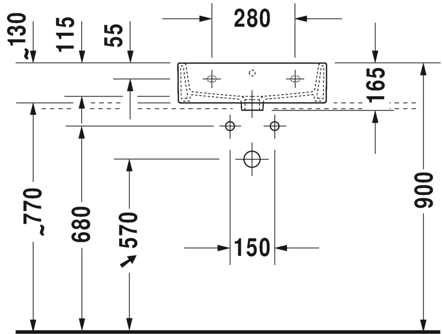 2350500073 Подвесная раковина настенная овальная Duravit Vero Air - Вид №2