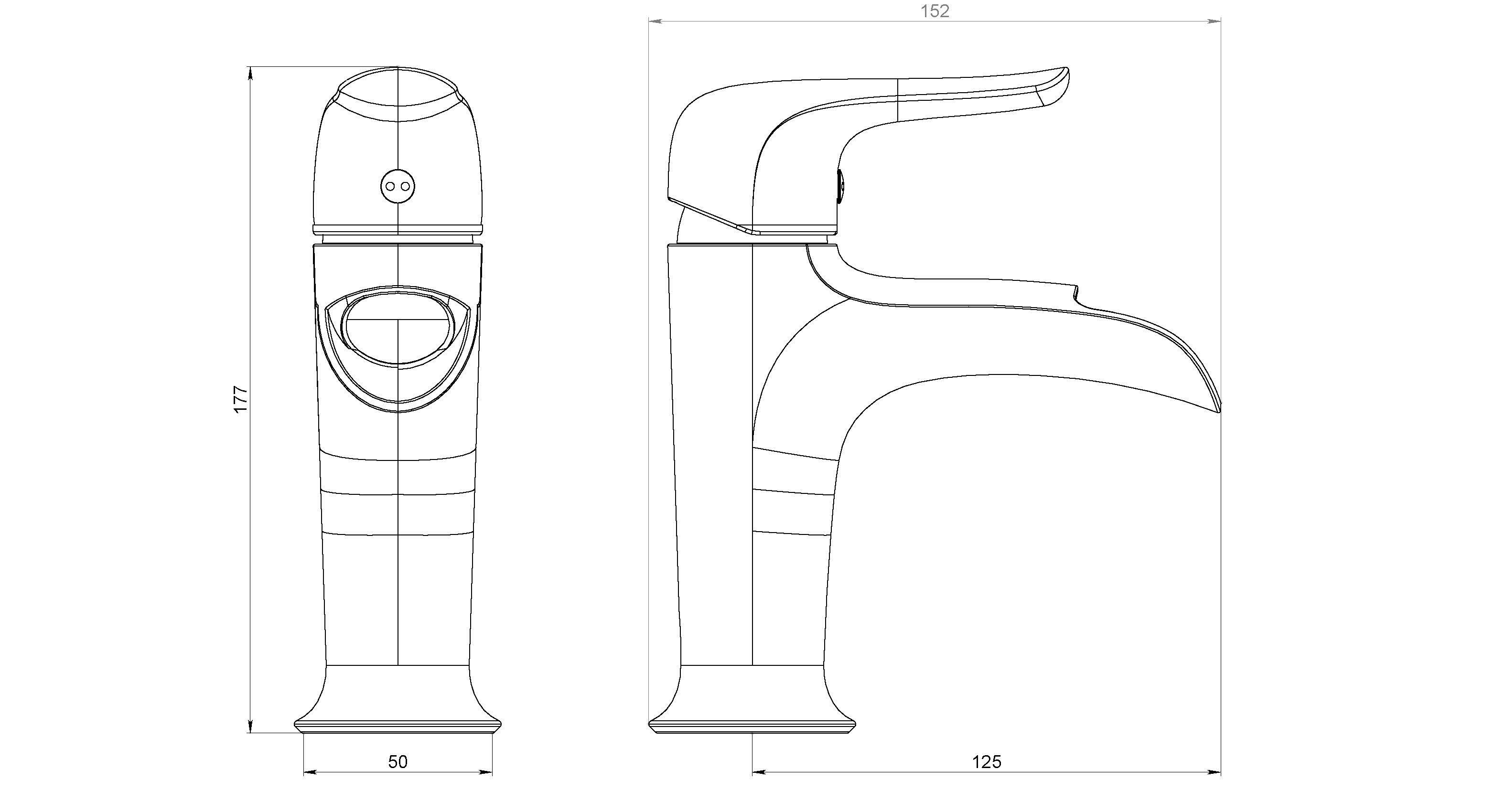 428240000 смеситель для умывальника с открытым изливом Damixa Palace Evo  - Вид №3