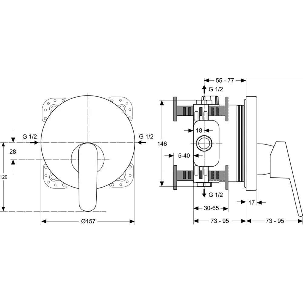 Смеситель для душа Ideal Standard Vito - компактный встраиваемый 18677298 STLM-0011985 - Вид №8