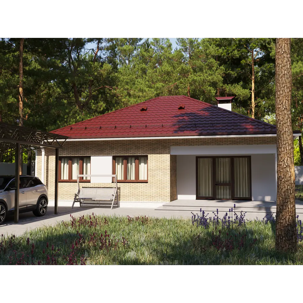 Металлочерепица 0.4 мм 470x1180 мм RAL 3005 красный 10009340 STLM-2118014 OPTIMA  - Вид №2