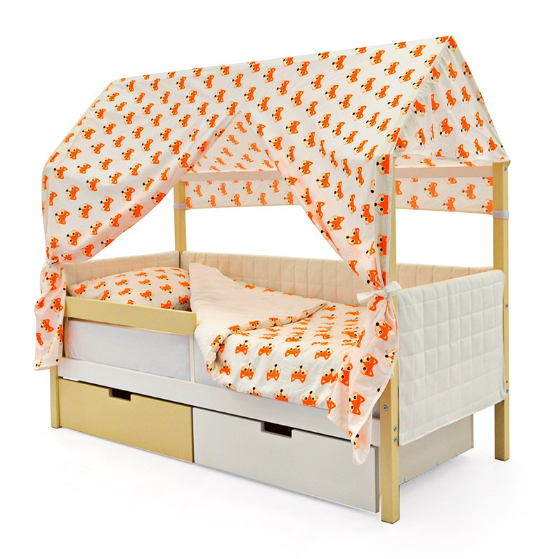 Детская кровать-домик мягкая бежево-белая Svogen БЕЛЬМАРКО  00-3873188 Бежевый Santreyd  - Вид №9
