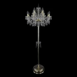 Торшер хрустальный на 12 ламп 165х27 нежно-золотой Bohemia Ivele 1403T2/8+4/195-165/G BOHEMIA IVELE СВЕЧА 00-3889336 Золото;прозрачный