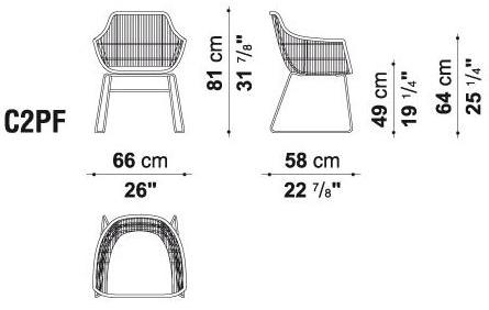 B&B Italia Outdoor Садовое кресло из полиэтилена с подлокотниками Crinoline sun-id-1386478 - Вид №4