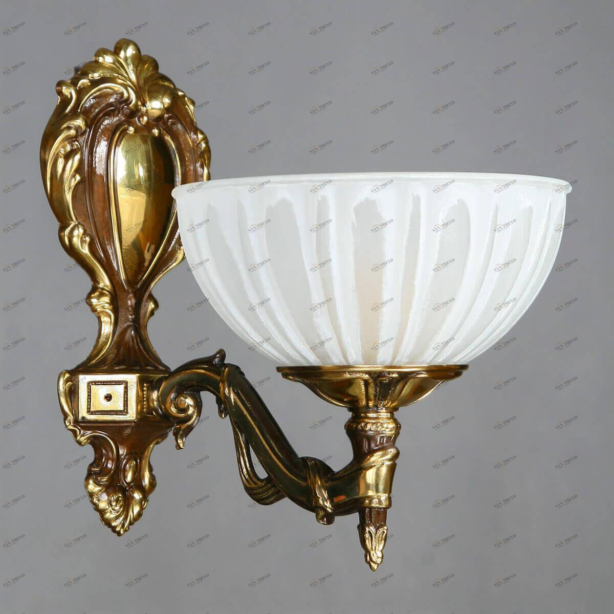 Бра настенное белое с золотым Ambiente Navarra 02228/1 PB AMBIENTE NAVARRA 00-3927915 Белый;золото 