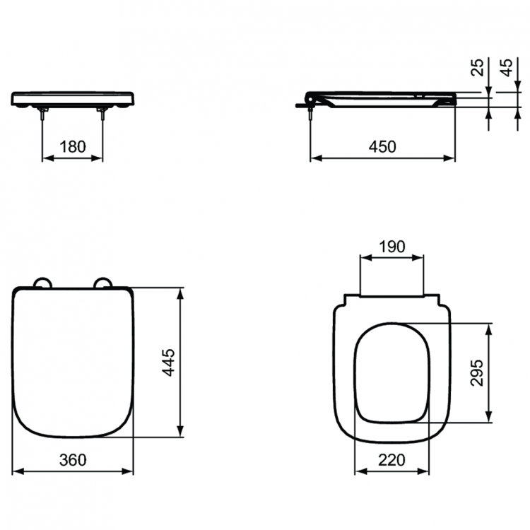 T453101 Сидение и крышка для унитаза с функцией плавного закрытия Ideal Standard Ideal Standard i.life A  - Вид №5