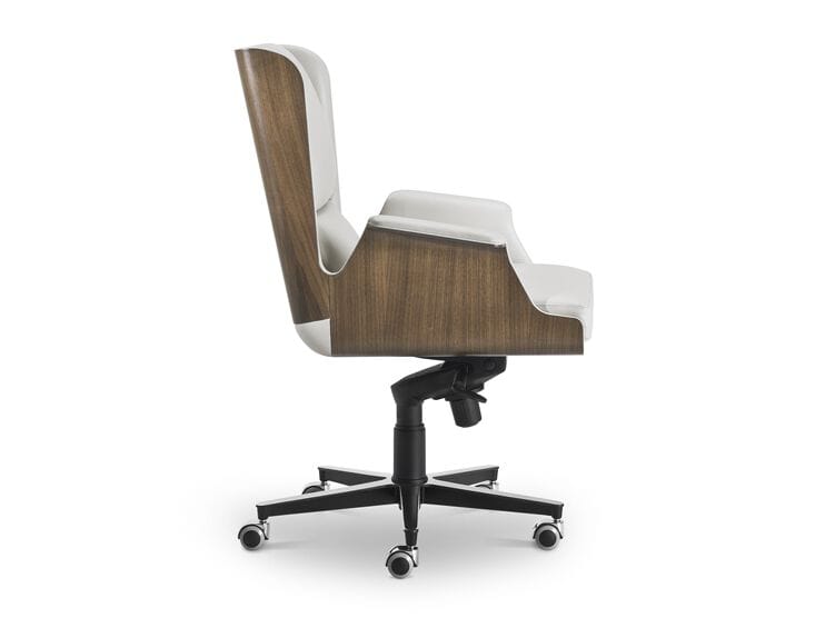 Вращающееся офисное кресло из кожи и дерева с подлокотниками i 4 Mariani ARCH-00111277 - Вид №1