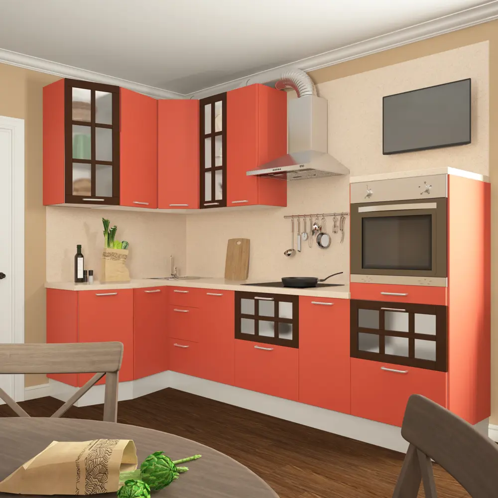Дверь для шкафа Delinia «Папайя» 40x92 см, пластик, цвет красный 15120064 STLM-2095954 - Вид №2