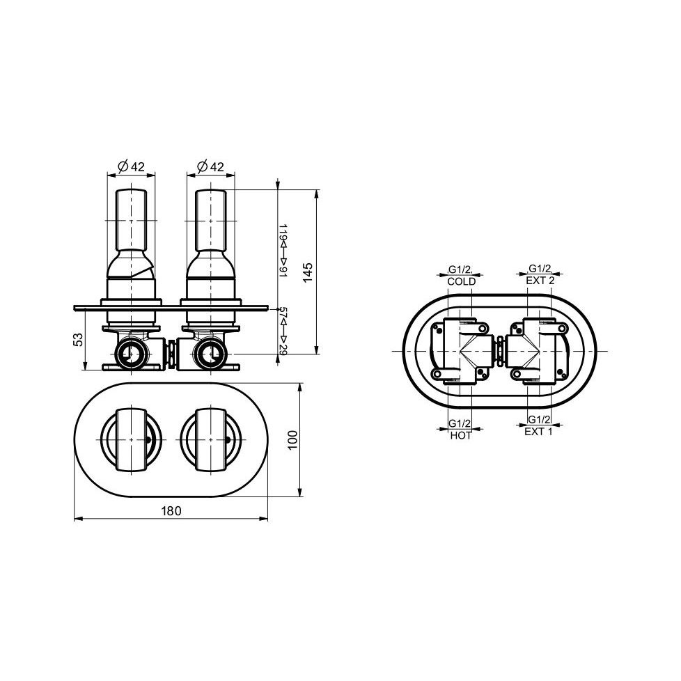 OA860101560 Смеситель для душа , черный Webert Opera - Вид №1