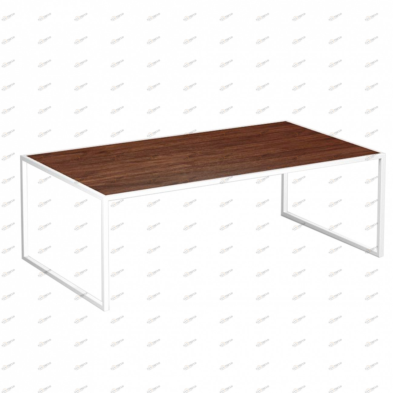 Журнальный столик прямоугольный американский орех с белыми ножками 100 см London lite white INTELLIGENT DESIGN  260863 Белый;орех;коричневый 