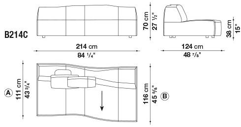 B&B Italia Модульный угловой диван из ткани Bend sun-id-1444225 - Вид №14