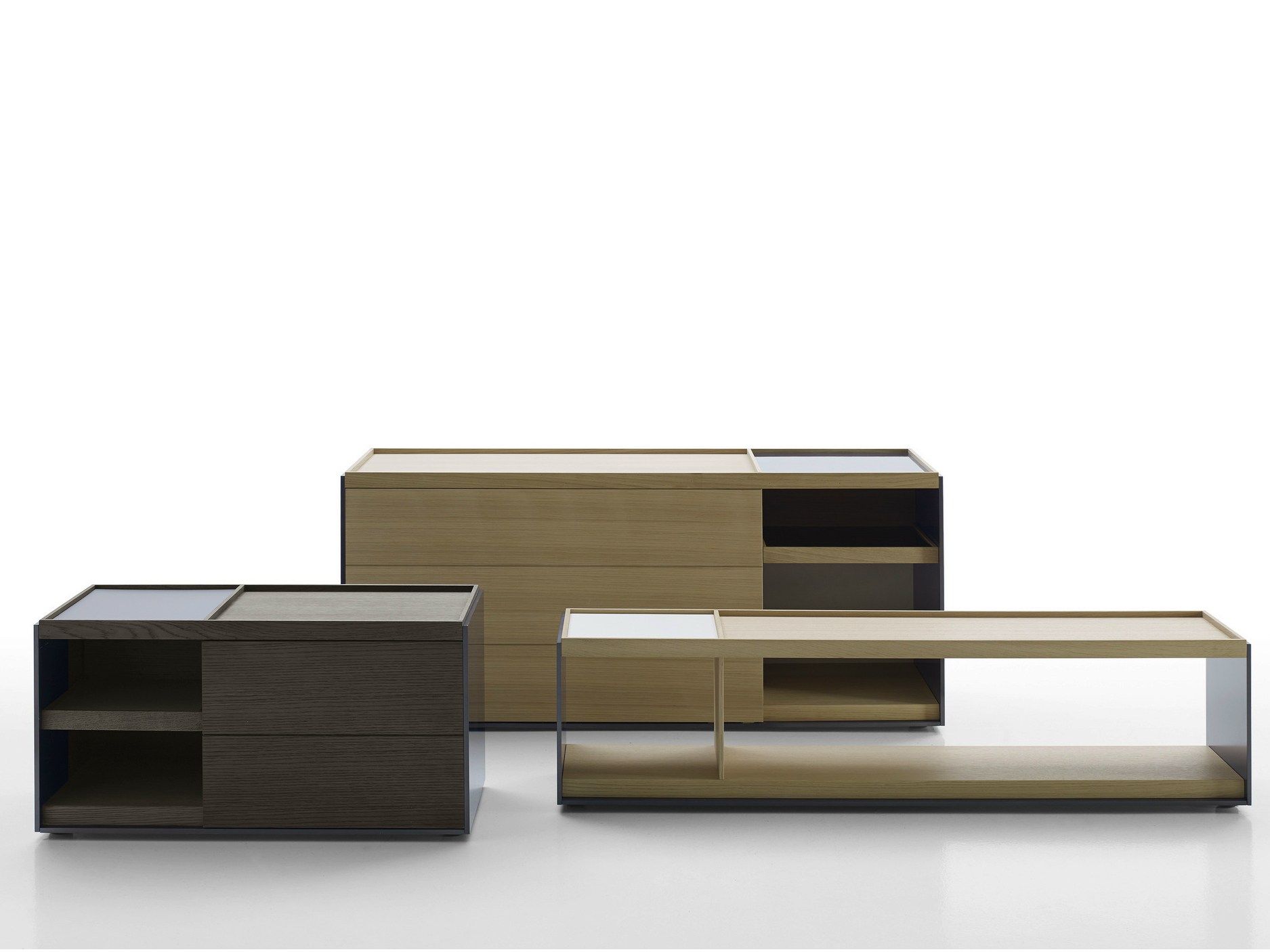 Деревянный прямоугольный низкий журнальный столик B&B Italia ARCH-00139830