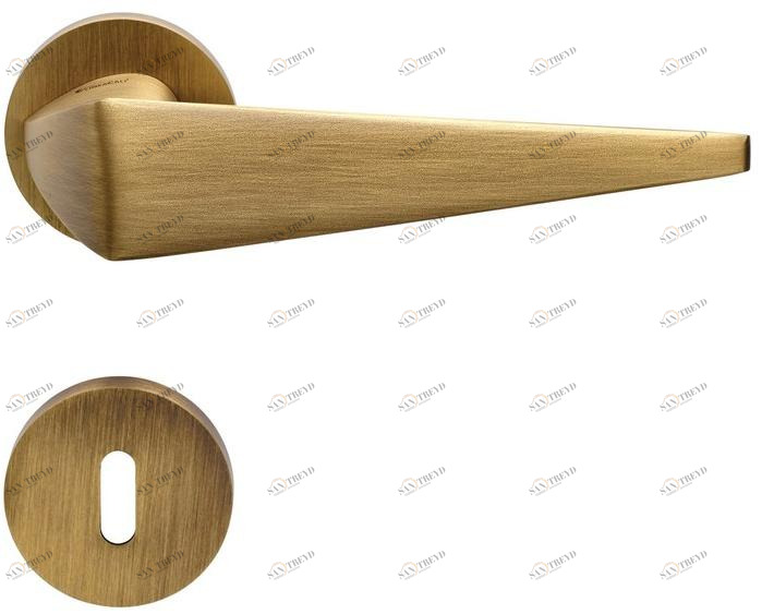 LINEA CALI' Ручка из латуни на розетке в современном стиле с замком Komfort sun-id-1501639