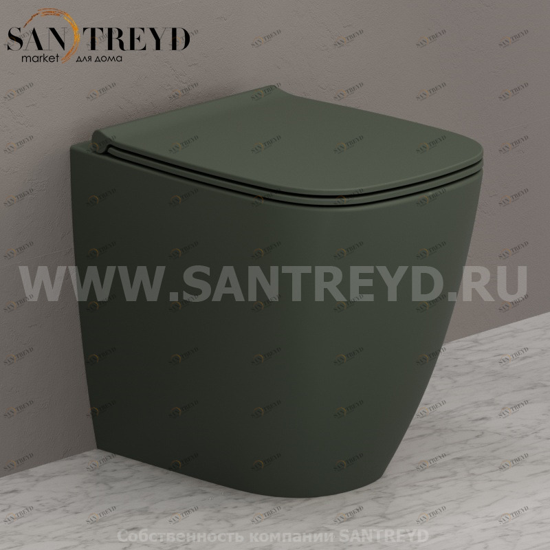 GN002FE Приставной унитаз напольный Зеленый Ceramica Globo GENESIS Италия