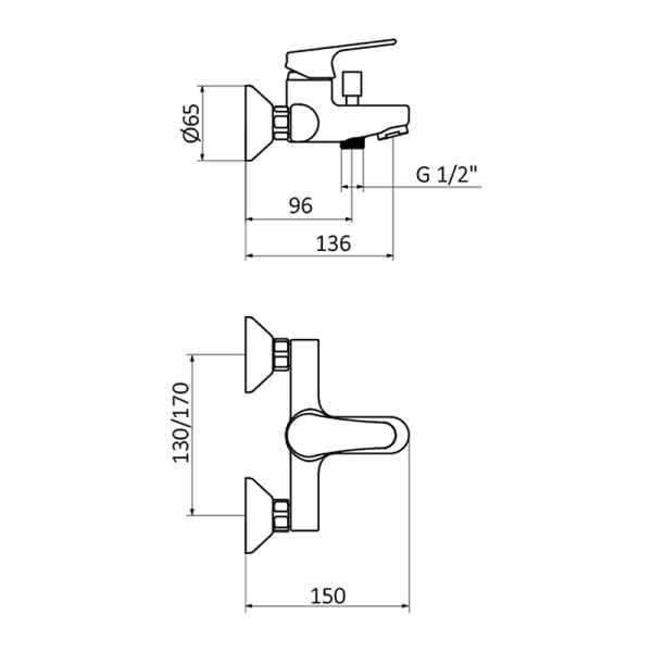 Смеситель для ванны E-PLUS GRB MIXERS 35364320 - Вид №1