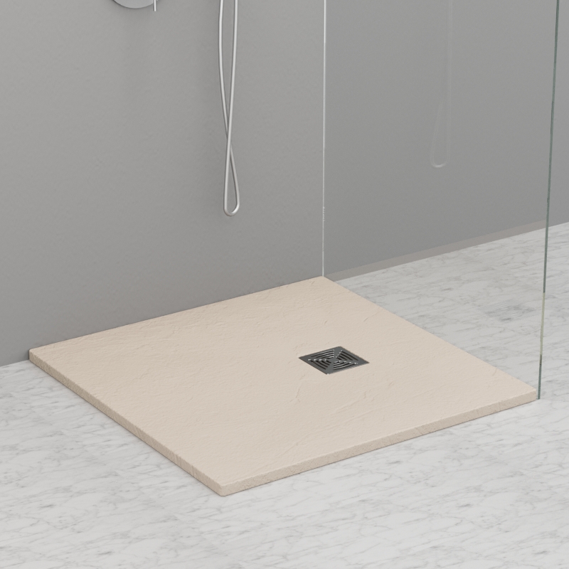 703065 Душевой поддон из минерального литья КРЕМОВЫЙ МАТОВЫЙ в комплекте с сифоном, Kerasan DOCCIA Италия