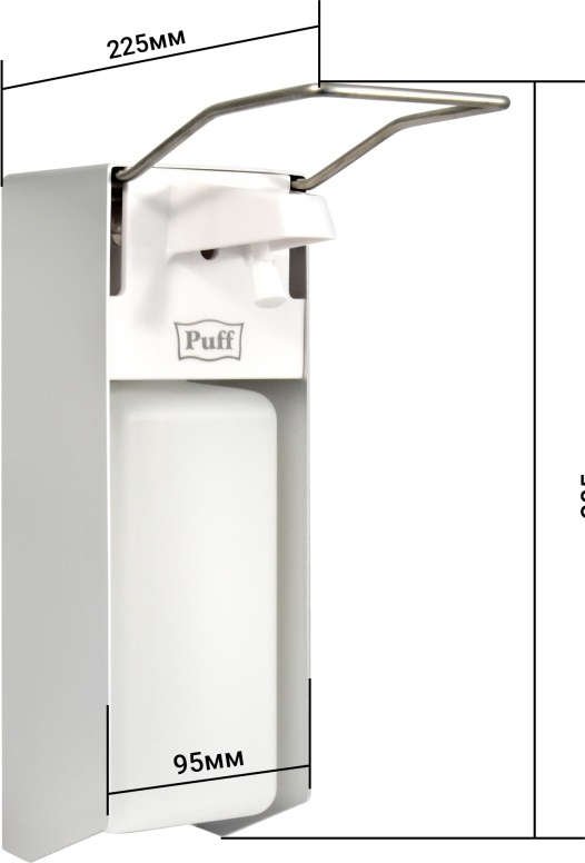 1402.164 Локтевой дозатор для жидкого мыла и дез растворов 1000 мл антивандальный 8191 PUFF  - Вид №7