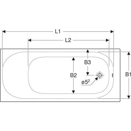 554.042.01.1 Прямоугольная ванна Geberit Soana, узкий край Geberit  - Вид №2