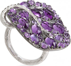 10592488 Michael Aram Кольцо "Ботанический сад" (серебро, 925пр, аметисты) 17,5 р-р Серебро 925