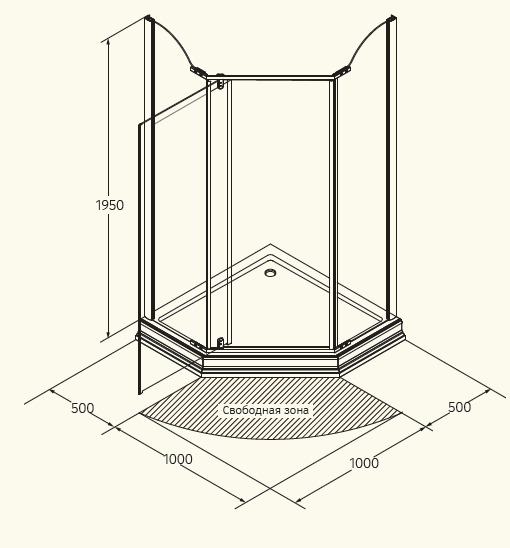 Душевой уголок MIGLIORE Diadema, 90 х 90 х 195 см ML.DDM-22.890 TR.DO/DX - Вид №2