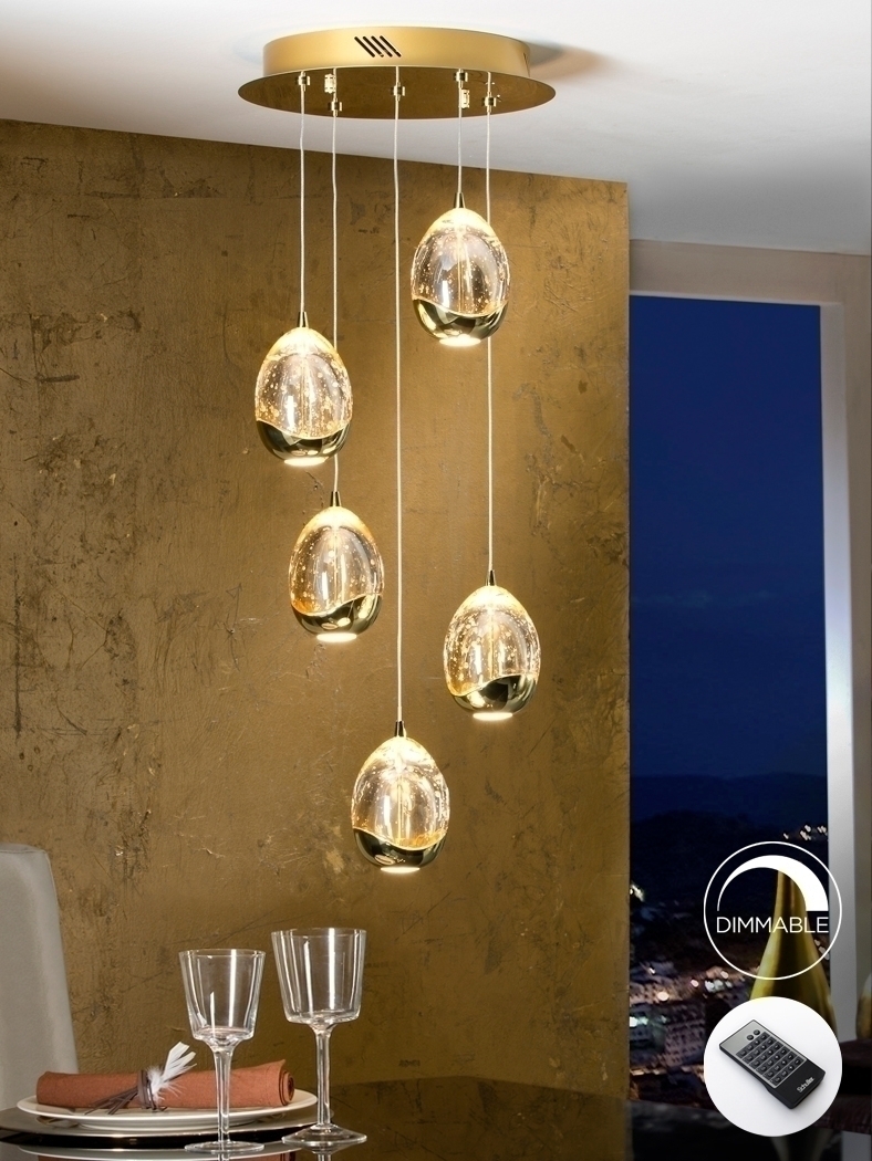 064320 Люстра LED 5L DIM золотая Schuller Rocio  - Вид №2