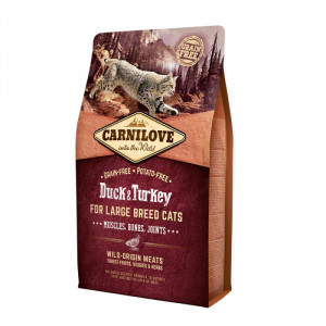 ПР0037852 Корм для кошек Carnilove для крупных пород, утка и индейка сух. 2кг Brit