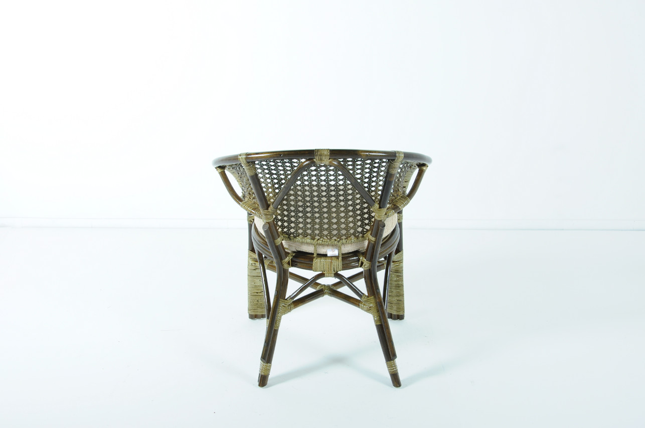 Кресло с подушкой зеленое из ротанга "Олива" 02/15В VINOTTI  00-3885224 Зеленый  - Вид №2