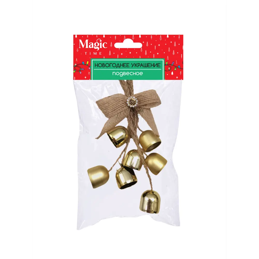 89381643 Украшение елочное «Колокольчики», 13x6.5 см, цвет золотой STLM-1410308 Santreyd  - Вид №2