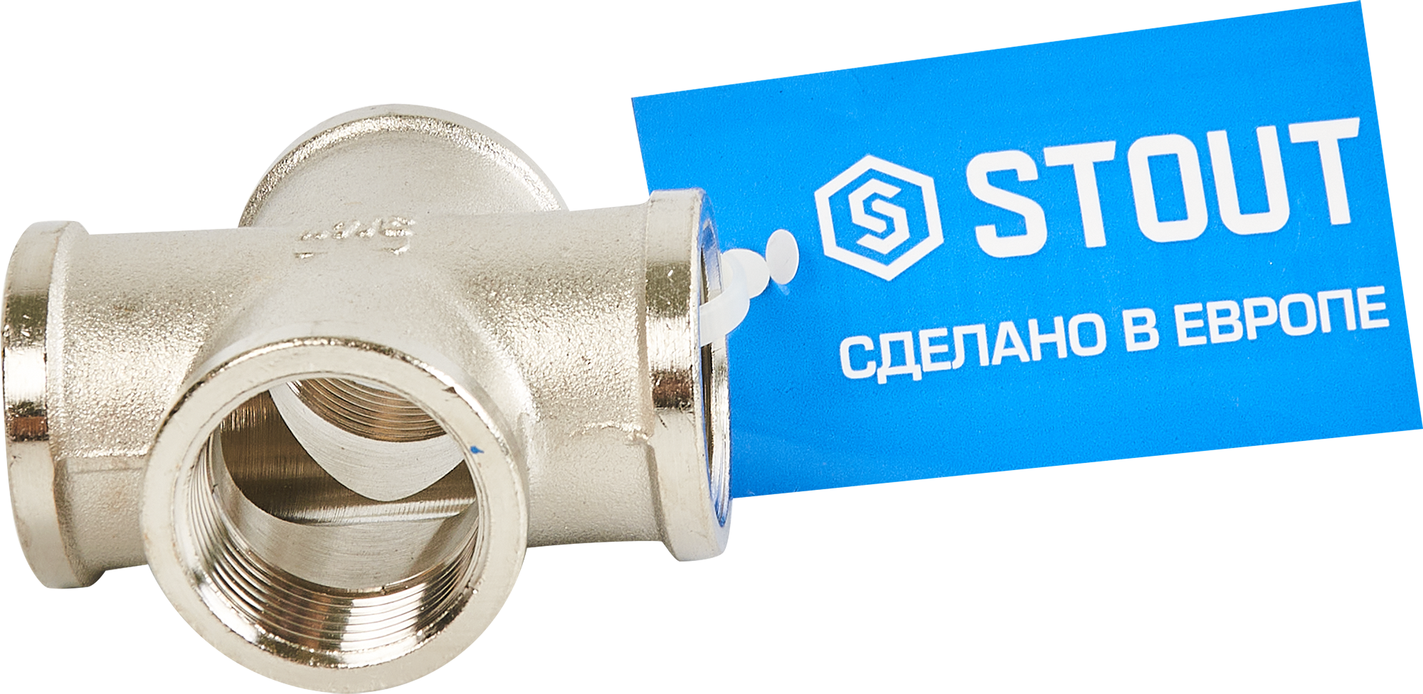 Крестовина STOUT 3/4" для водопроводных систем из никелированной латуни 82239074 STLM-0022689 - Вид №2