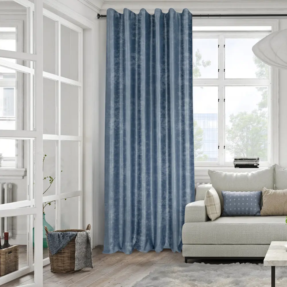 Штора на ленте Софт 140x280 см цвет синий MIAMOZA STLM-2128373