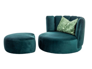 Тканевое кресло с подставкой для ног