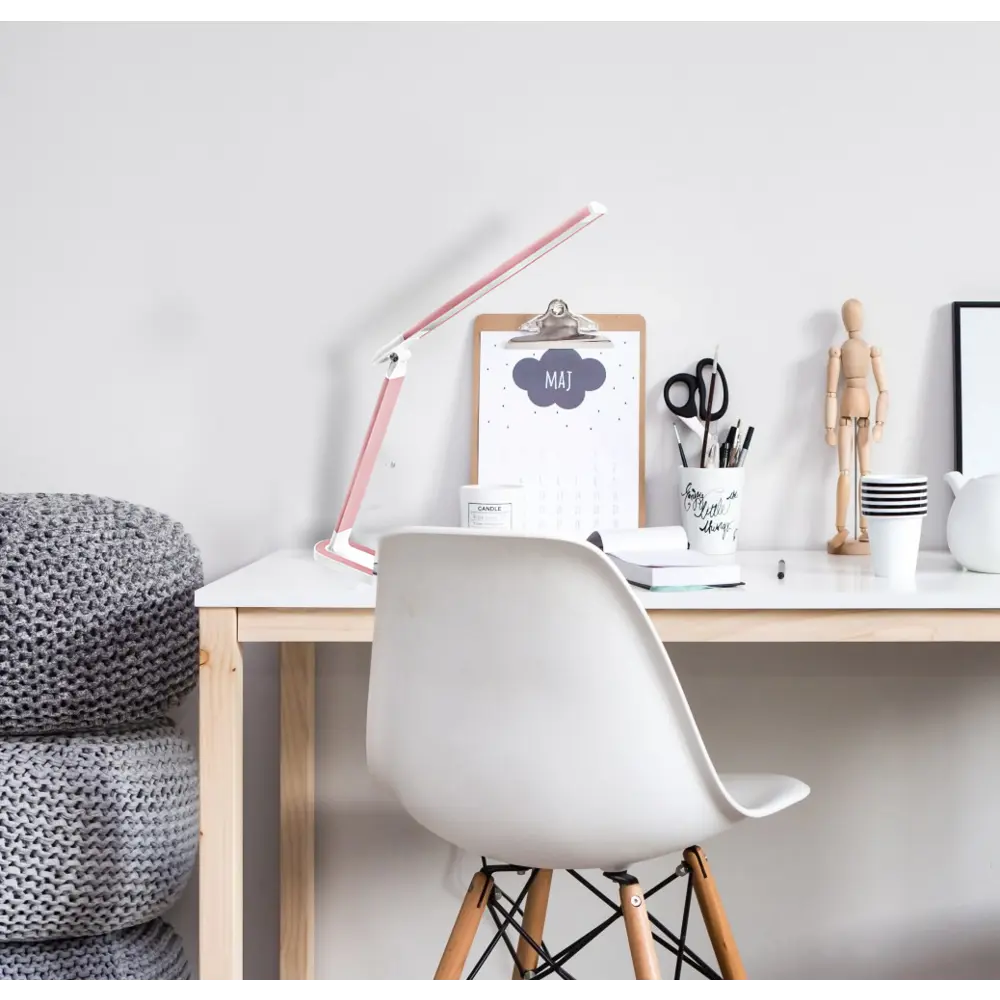 Рабочая лампа настольная светодиодная KD-845, цвет белый/розовый CAMELION STLM-2190566 - Вид №4